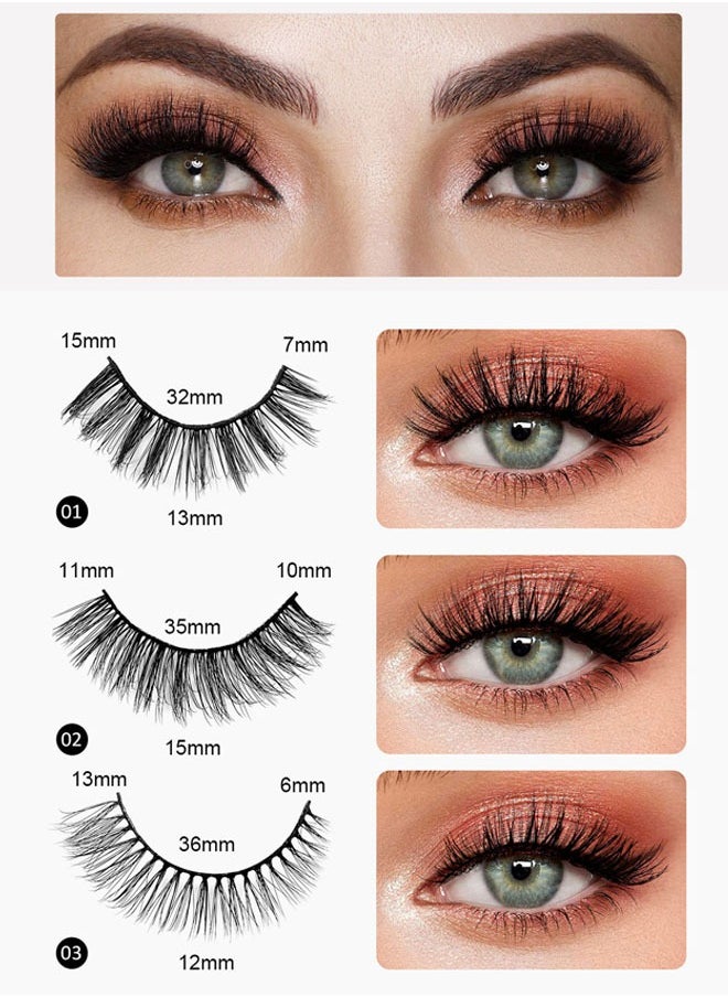 Ocean Magnetic False Eyelashes Set with Magnetic Liquid Eyeliner &  Magnetic False Eyelashes Black Magnetic Fake Lashes for Eyelashes Extension Makeup Tools  - Image 2