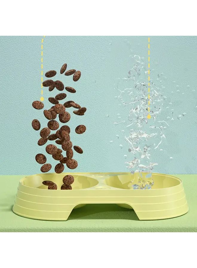 طبق طعام وشراء مزدوج للقطط مضاد للانسكاب بودرة رومانسية - Image 3