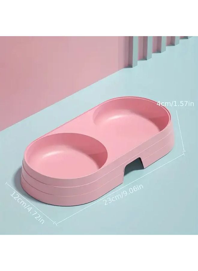 طبق طعام وشراء مزدوج للقطط مضاد للانسكاب بودرة رومانسية - Image 1