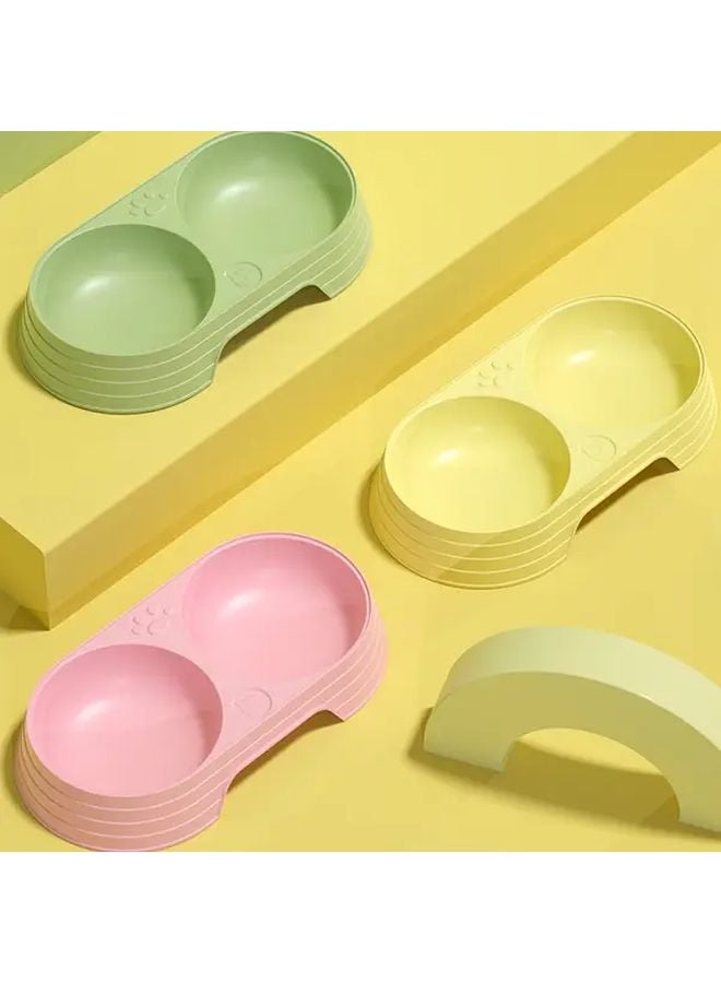 طبق طعام وشراء مزدوج للقطط مضاد للانسكاب بودرة رومانسية - Image 5