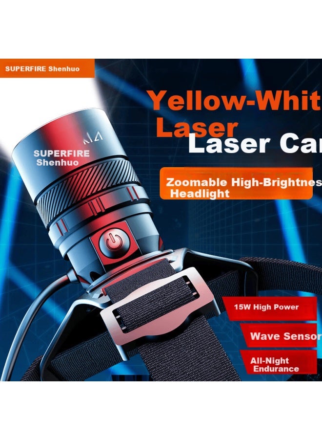Supfire Rt21 Headlamp High Brightness Zoom Sensor Long Battery Life Rechargeable Night Fishing Headlight Long Distance Work Mining Lamp - Image 1