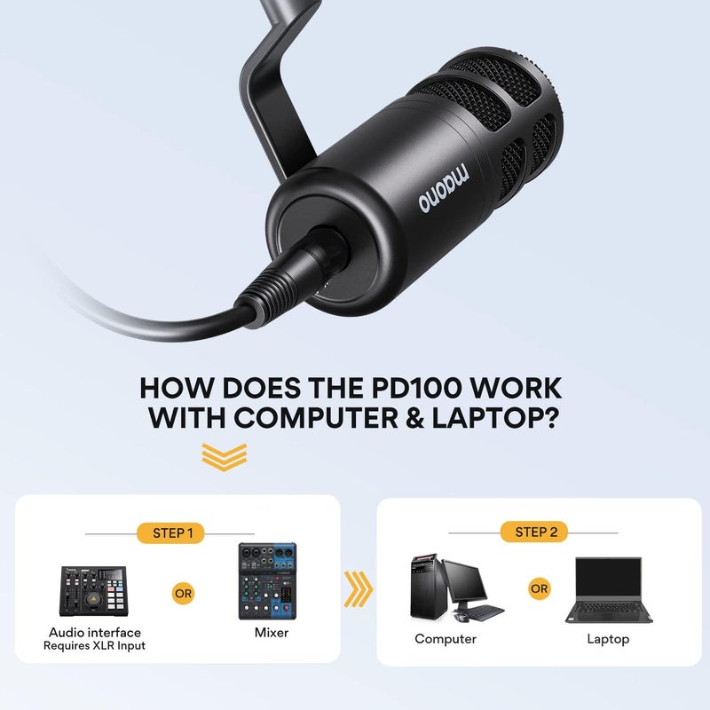MAONO PD100 XLR Dynamic Microphone for Podcasting and Vocal Recording - Image 2