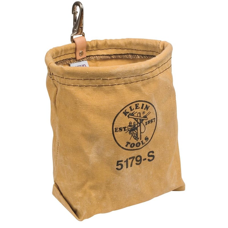 Klein Tools 5179S Tool Pouch WaterRepellent Tool Bag with Snap Clip Connection Tough Canvas Construction and Rope Reinforcement