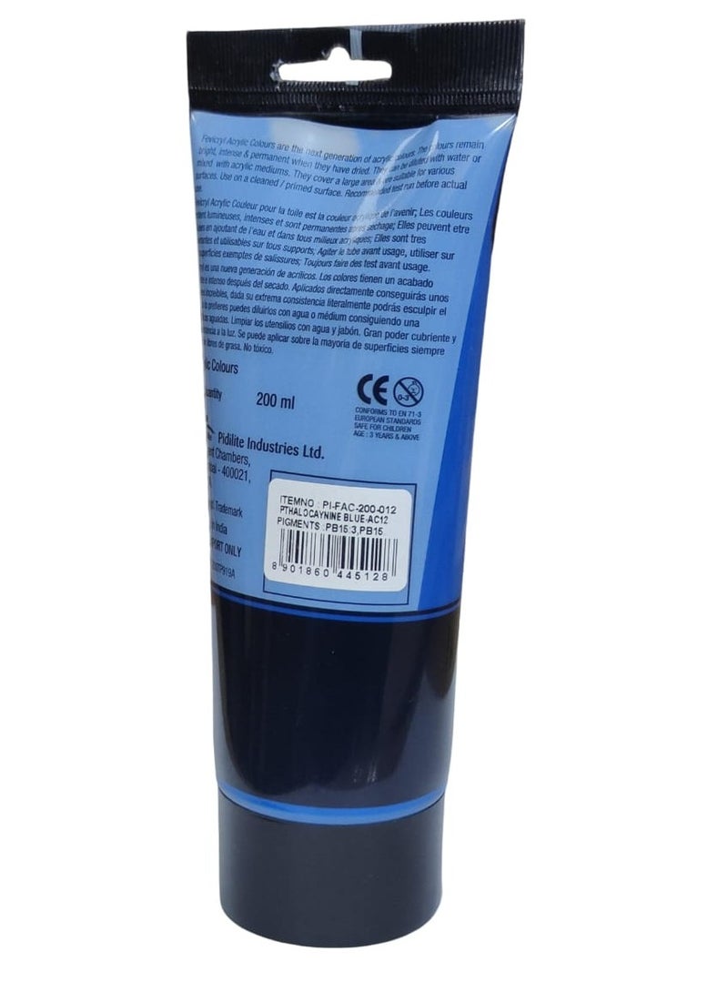 Fevicryl Pidilite Fevicryl Acrylic Colour 200 ml, Pthalo Blue - Image 2