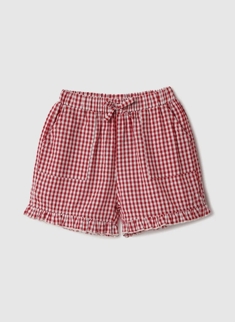 Nautinati  Nautinati Pink & White Graphic Printed T-shirts and Chequered Shorts for Infant Girls for Women | Best Price UAE