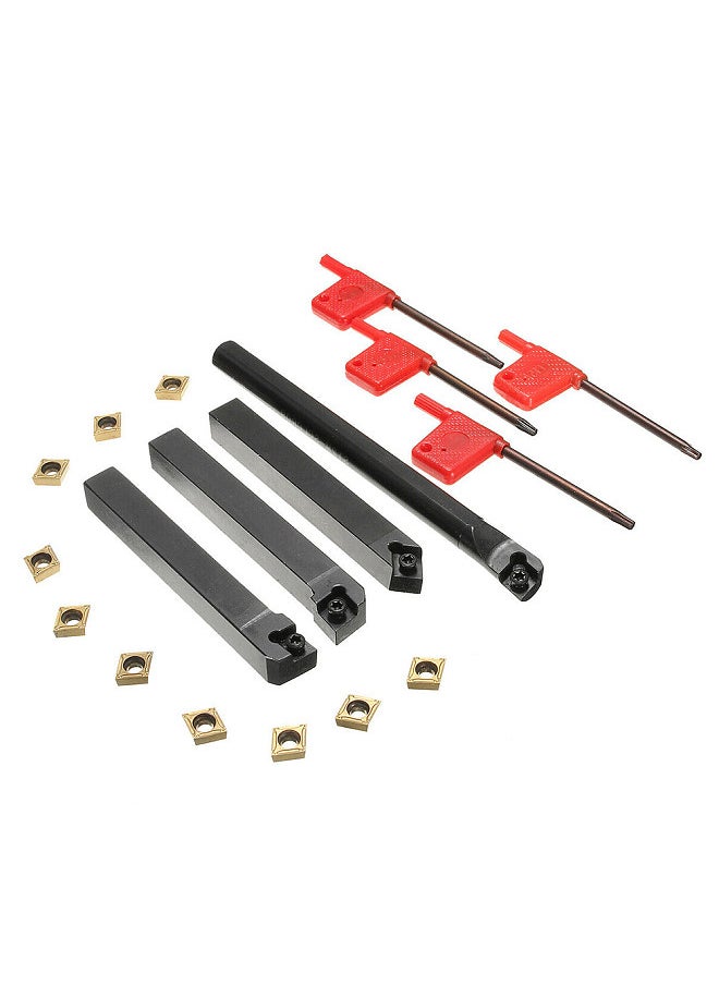 Generic - 4PCS Lathe Turning Tool Holder + CCMT09T304 Carbide Inserts + T15 Wrench - Image 1