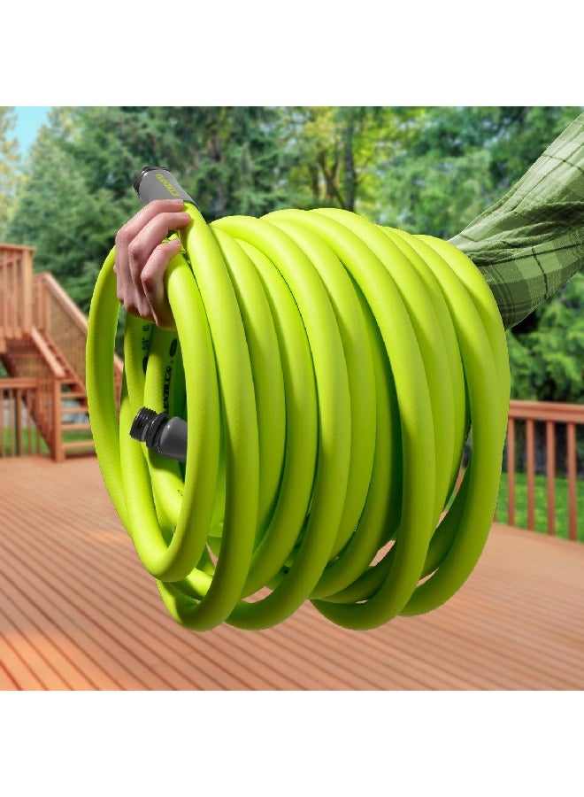 Flexzilla Flexible Premium Hybrid Polymer Leak Free Garden Hose Green and Grey 50 ft x 5/8 Inch HFZG550YW - Image 3