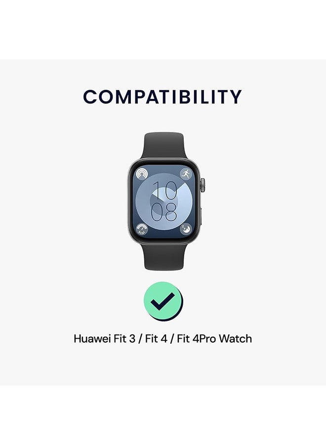 O Ozone Leather Strap for Huawei Watch Fit 4pro/Fit 4/Fit 3, Soft Leather Sport Fitness Strap Bracelet for Men Women, Adjustable Replacement Band - White - Image 2