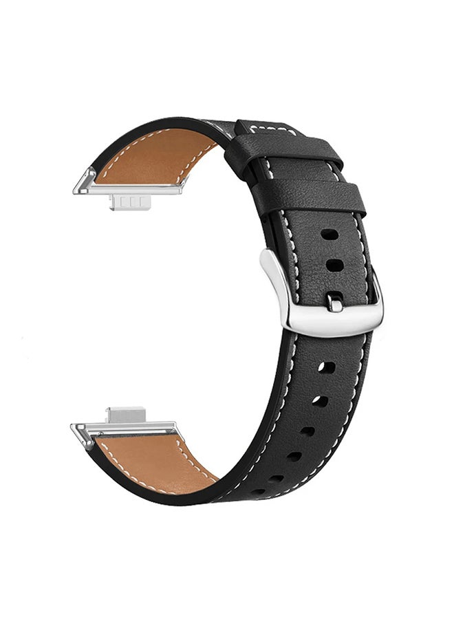 O Ozone Leather Strap for Huawei Watch Fit 4pro/Fit 4/Fit 3, Soft Leather Sport Fitness Strap Bracelet for Men Women, Adjustable Replacement Band - White - Image 3