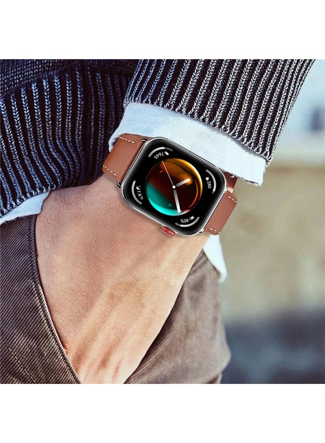 O Ozone Leather Strap for Huawei Watch Fit 4pro/Fit 4/Fit 3, Soft Leather Sport Fitness Strap Bracelet for Men Women, Adjustable Replacement Band - White - Image 5