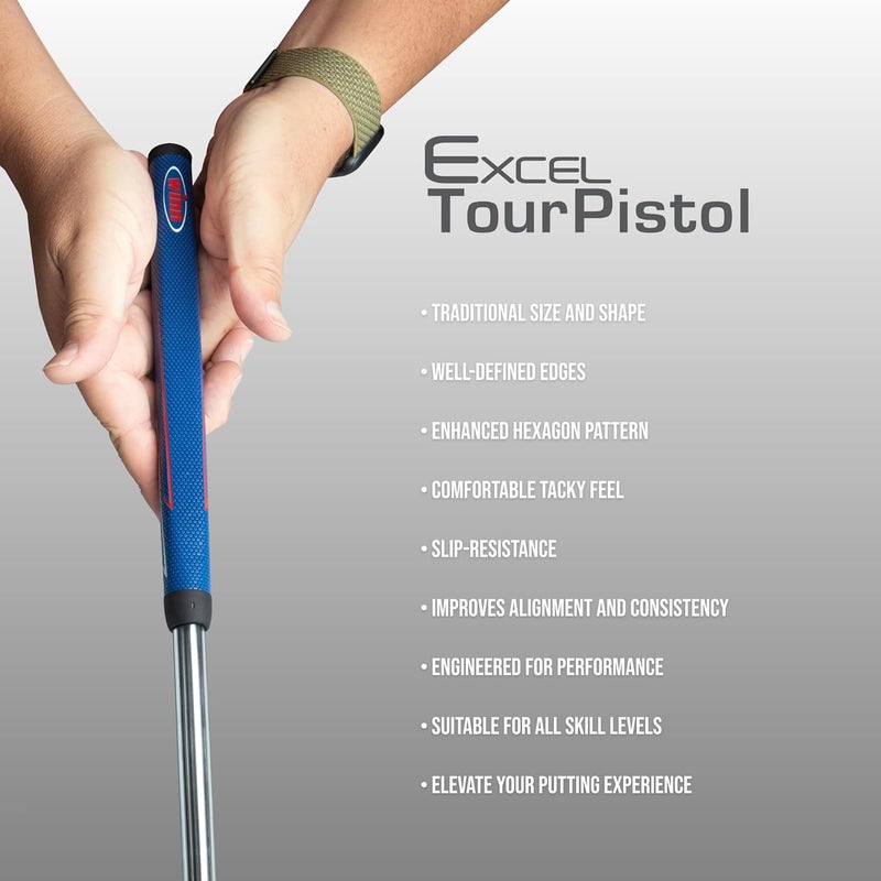 Winn Ultimate Feel Counter-Balance Putter: Long 15-Inch Pistol with Multiple Hand Placement Options. Sleek Black Design, Comfortable & Tacky Excel Polymer Grip, Enhanced by Multiple Tread Patterns - Image 5