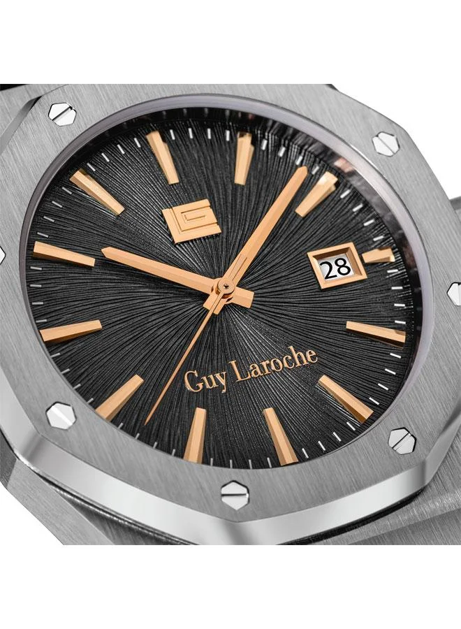 Guy Laroche Grey Sam Grey Dial Silver Metal Bracelet Analog Watch for Men 42mm for Men | Best Price UAE