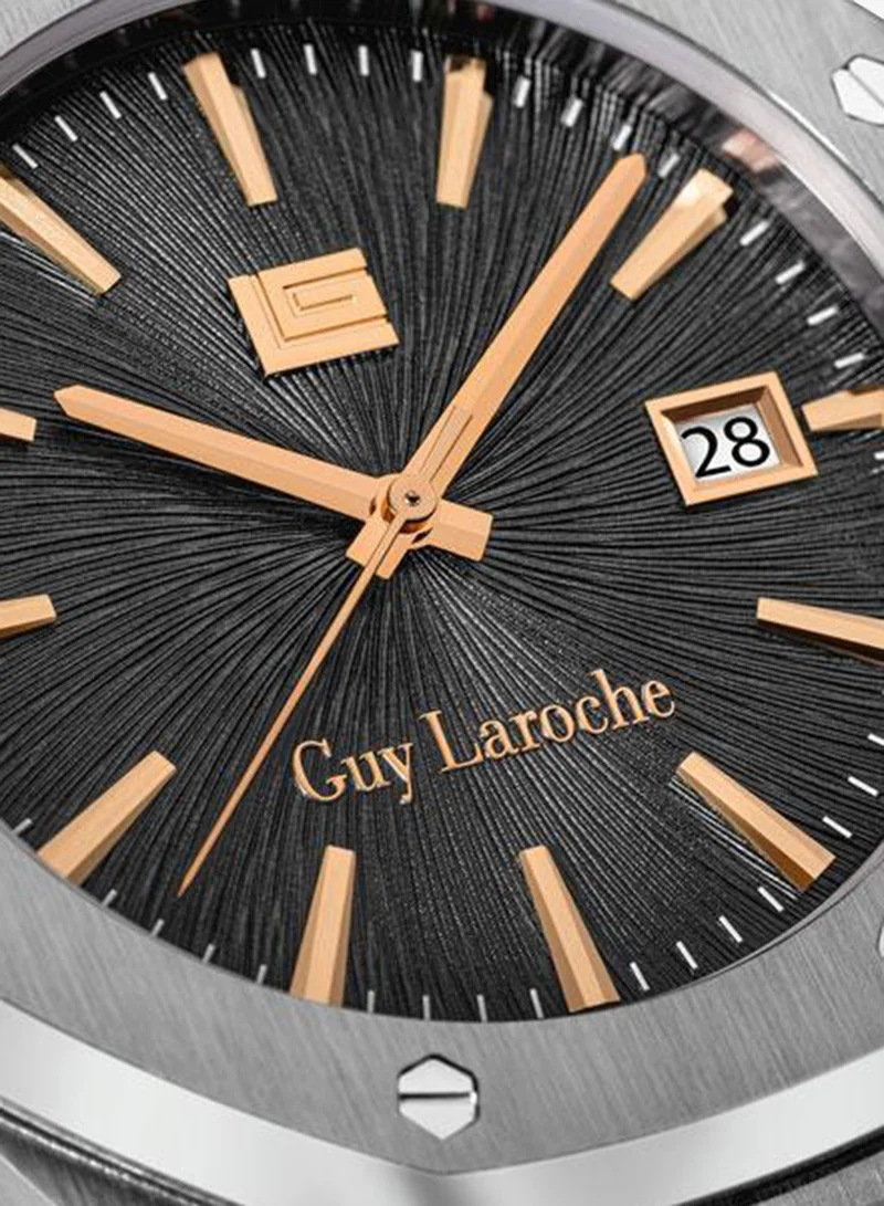 Guy Laroche Grey Sam Grey Dial Silver Metal Bracelet Analog Watch for Men 42mm for Men | Best Price UAE
