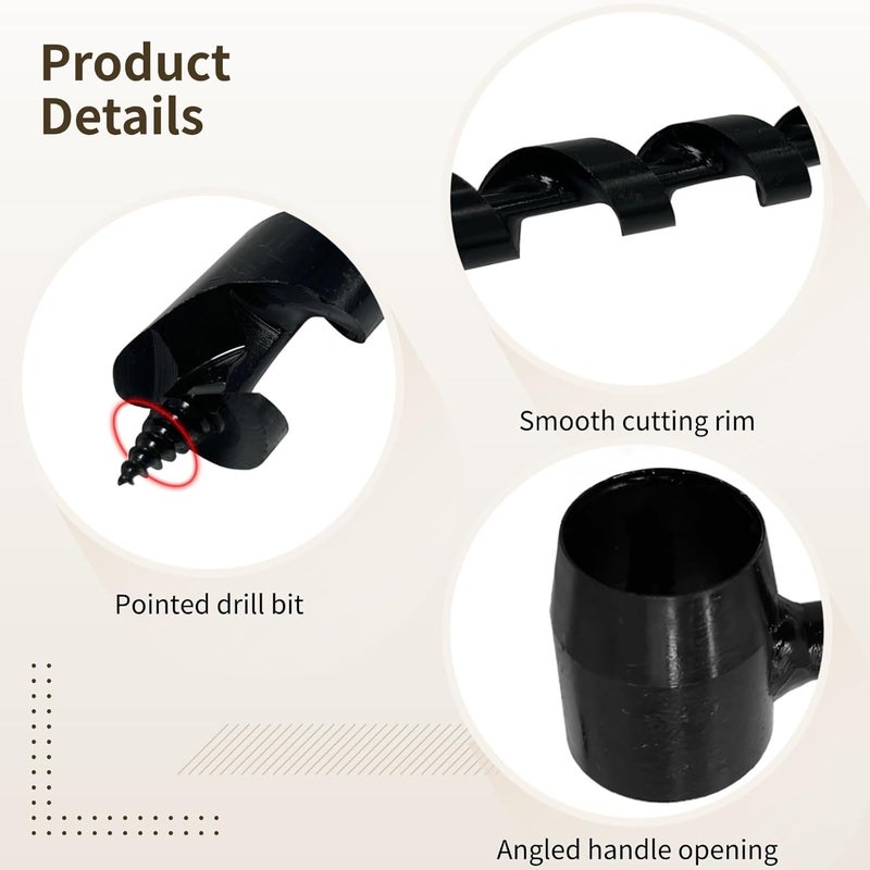 4-Piece Hand Drill Bit Set, Carbon Steel, Woodworking Auger Tool - Image 2