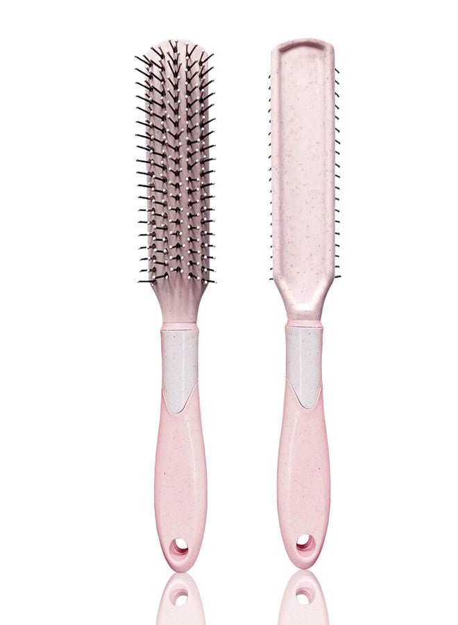 BlackLaoban Anti-Static Dotted Design Flat Hair Scalp Massage Brush Nylon Bristle Hair Brush For Blow Drying, Styling, Curling, Straighten All Type Hairs For Women & Men (Light-Pink) - Image 4
