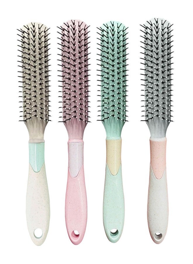 BlackLaoban Anti-Static Dotted Design Flat Hair Scalp Massage Brush Nylon Bristle Hair Brush For Blow Drying, Styling, Curling, Straighten All Type Hairs For Women & Men (Light-Pink) - Image 3