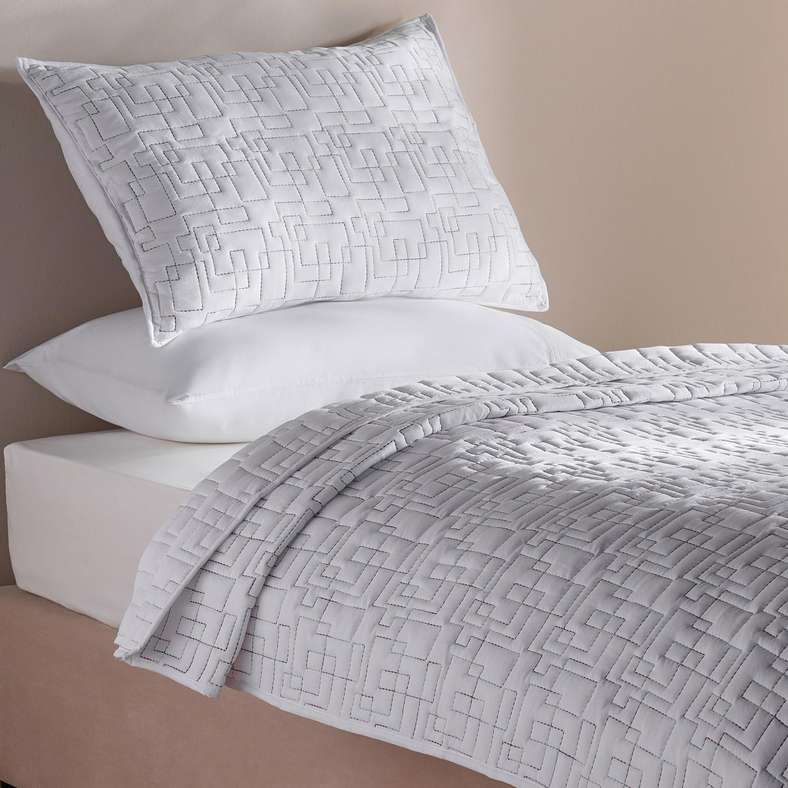 Pan Home طقم غطاء سرير مخمل متاهة - أبيض للبالغين