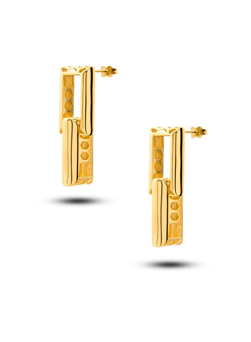 18K Real Gold Women’s Earrings – Elegant Lightweight & Hypoallergenic - 3.4 Gram