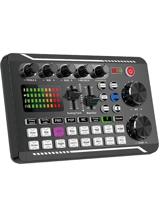 Generic - F998 Live Sound Card Audio Mixer, Podcast Audio Interface with DJ Mixer Effects, Voice Changer with Sound Effects for Karaoke Tiktok YouTube Live Streaming Record Gaming - Image 1