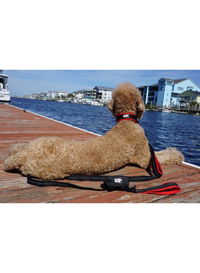Black Rhino طوق للكلاب الكبيرة - طوق كلاب ثقيل قابل للتعديل مع حشوة ناعمة للغاية من النيوبرين - مقاوم للعوامل الجوية، متين ومريح - مثالي للكلاب النشيطة - أحمر وأسود - Image 4