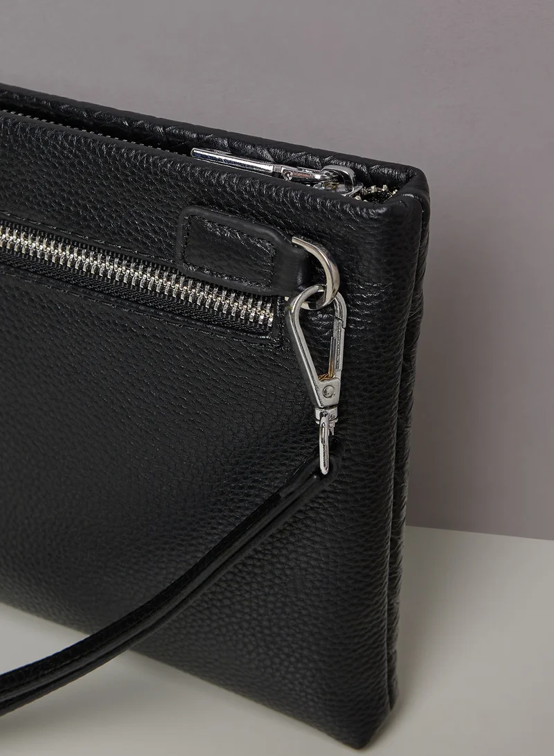 روبرت وود Genuine Leather Croc Emboss Travel Purse