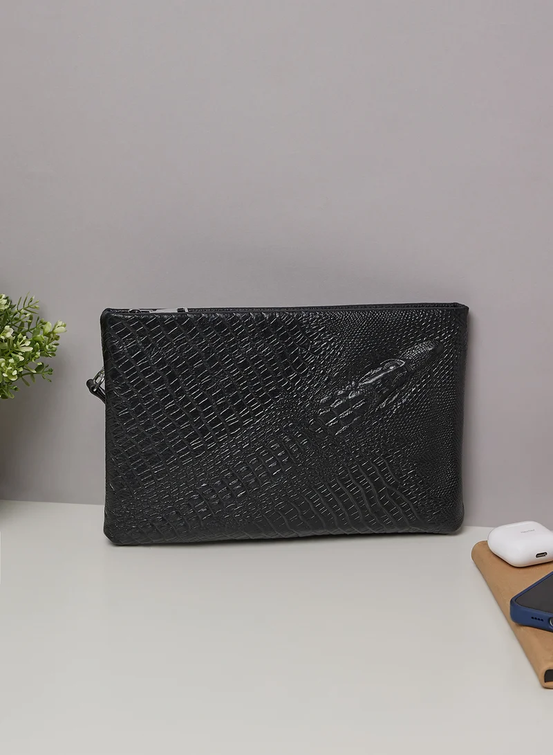 روبرت وود Genuine Leather Croc Emboss Travel Purse