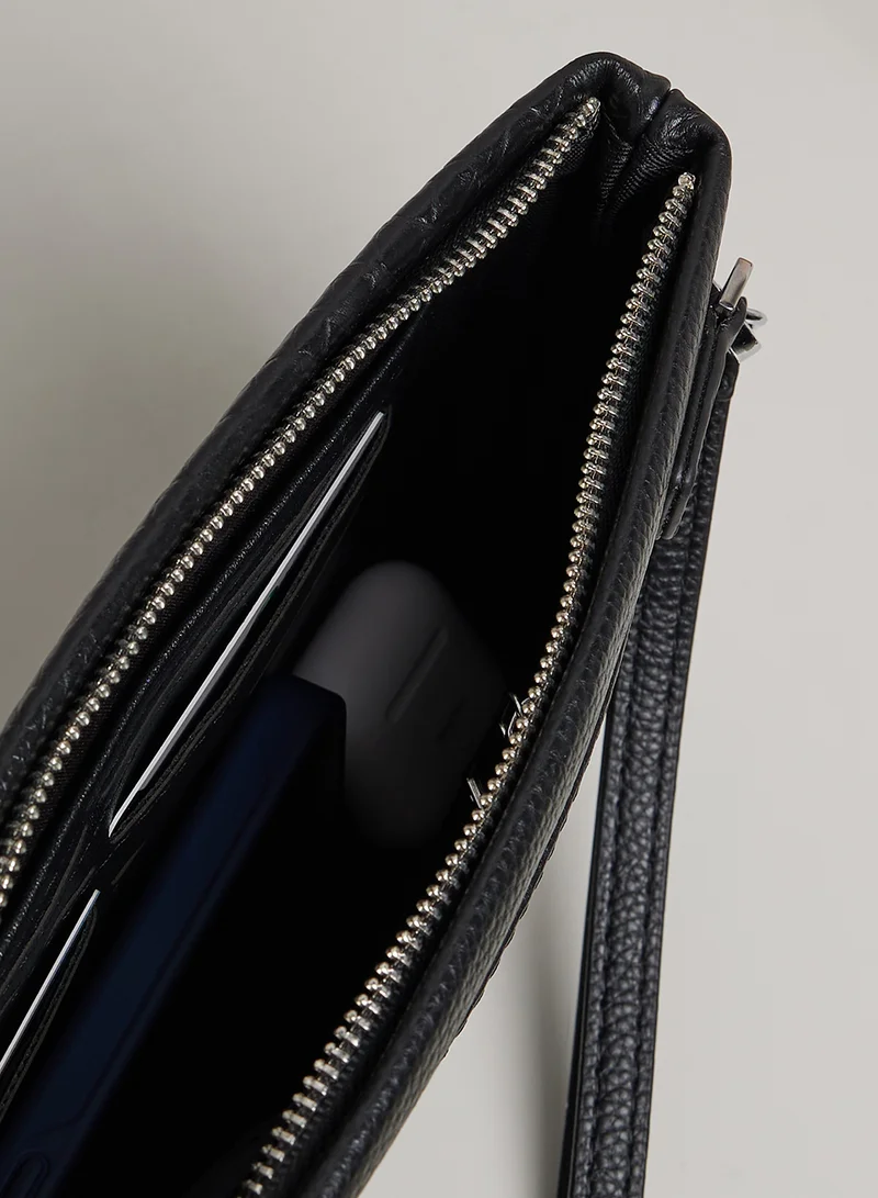 روبرت وود Genuine Leather Croc Emboss Travel Purse