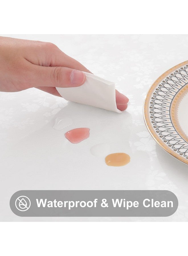 Smiry Rectangle Table Cloth, Waterproof Heavy Duty Vinyl Tablecloths, Wipeable Washable Table Cover for Kitchen and Dining Room (White, 60" X 84") - Image 3