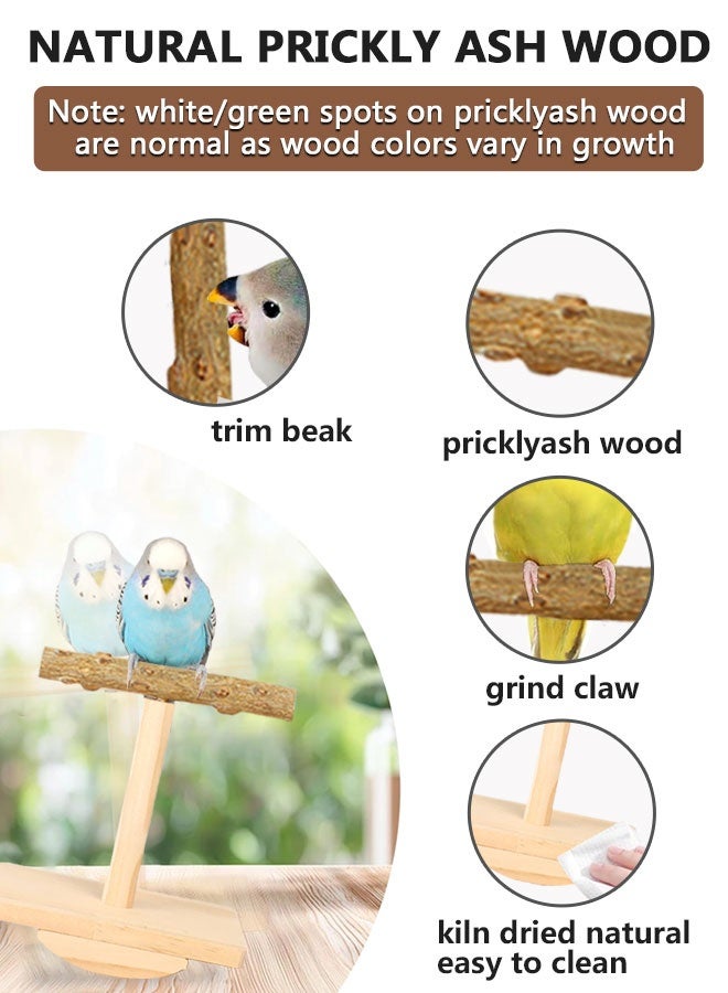 HOOTO 2pcsNatural Wood Bird Perch Stand,Rocking Perch for Birds,Intelligence Puzzle Training Wood Parrot Tumbler Toy,Bird Stand Swing Playstand Birds Accessories for Parakeets,Cockatiels,Budgies,Conures(Small) - Image 3