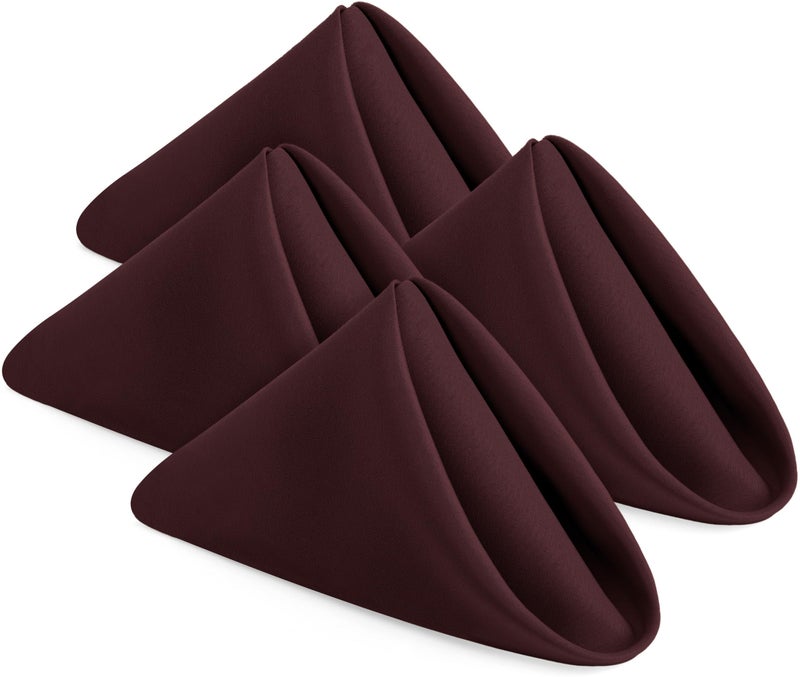 Utopia Home 24 Pack Burgundy Cloth Napkins 17x17 Inches 100 Polyester Dinner Napkins with Hemmed Edges Washable Napkins Ideal for Parties Weddings and Dinners