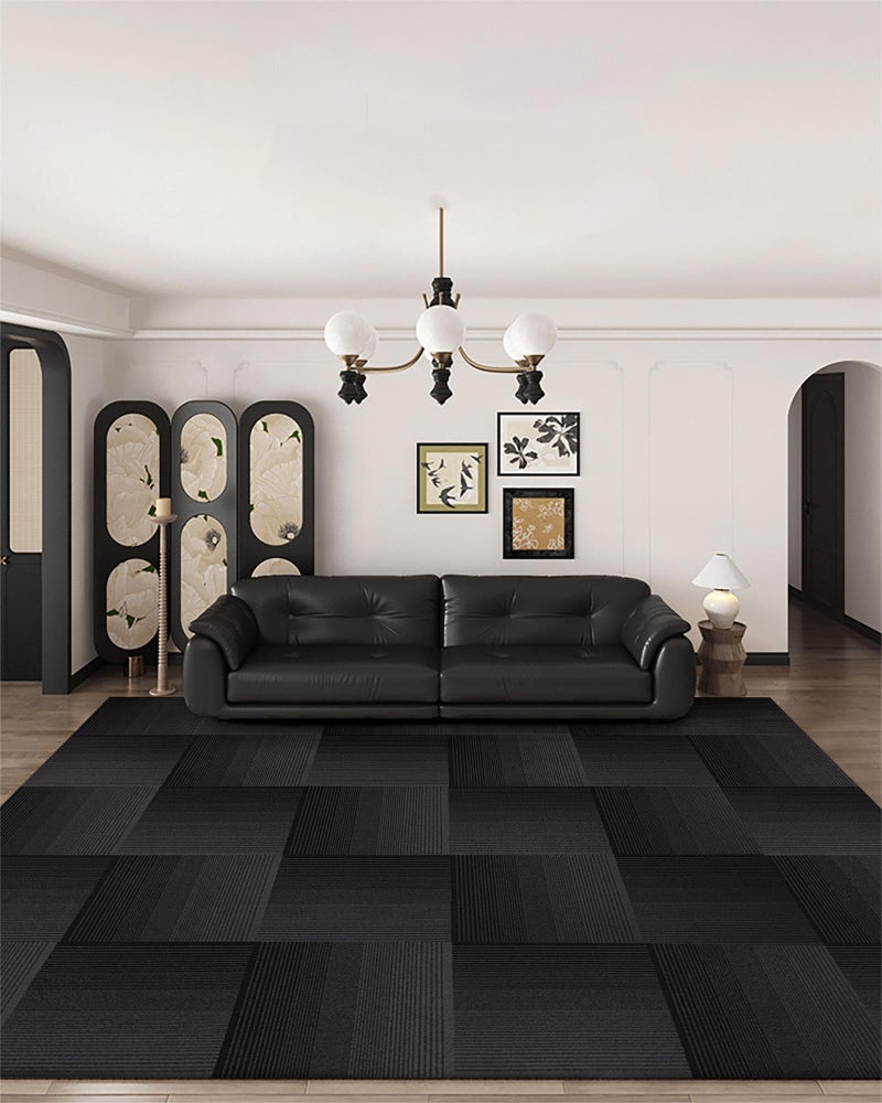 Rehert Carpet Tiles, Carpet Squares, Office Carpet Tiles Removable, Carpet Tile Flooring for Basement, 20" x 20" Berber (Loop Pile), Gradient Black, 0.24" Pile Height (12 Tiles, 32 sqft/Box) - Image 3
