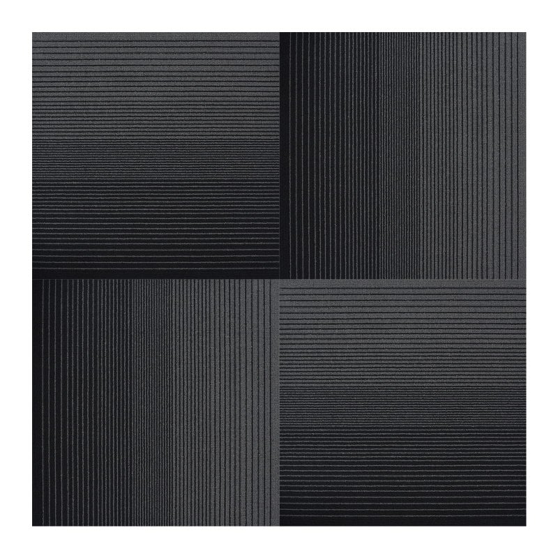 Rehert Carpet Tiles, Carpet Squares, Office Carpet Tiles Removable, Carpet Tile Flooring for Basement, 20" x 20" Berber (Loop Pile), Gradient Black, 0.24" Pile Height (12 Tiles, 32 sqft/Box) - Image 1