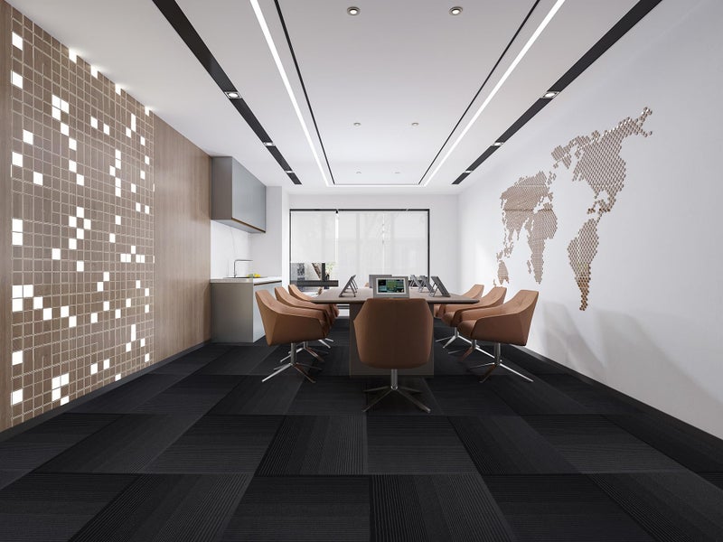 Rehert Carpet Tiles, Carpet Squares, Office Carpet Tiles Removable, Carpet Tile Flooring for Basement, 20" x 20" Berber (Loop Pile), Gradient Black, 0.24" Pile Height (12 Tiles, 32 sqft/Box) - Image 5