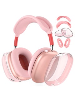 Suitable For Apple Airpodsmax Protective Shell Airpodsmax Silicone Case Max Earphone Shell Tpu Four-piece Set-Color:Tpu Transparent Pink*light Pink 4-piece Set (mesh Cover*1+headband Cover*1+shell Cover*1 Pair+ear Cushion Cover*1 Pair)-Applicable Models:Universal For Airpods Max1/2 Generations