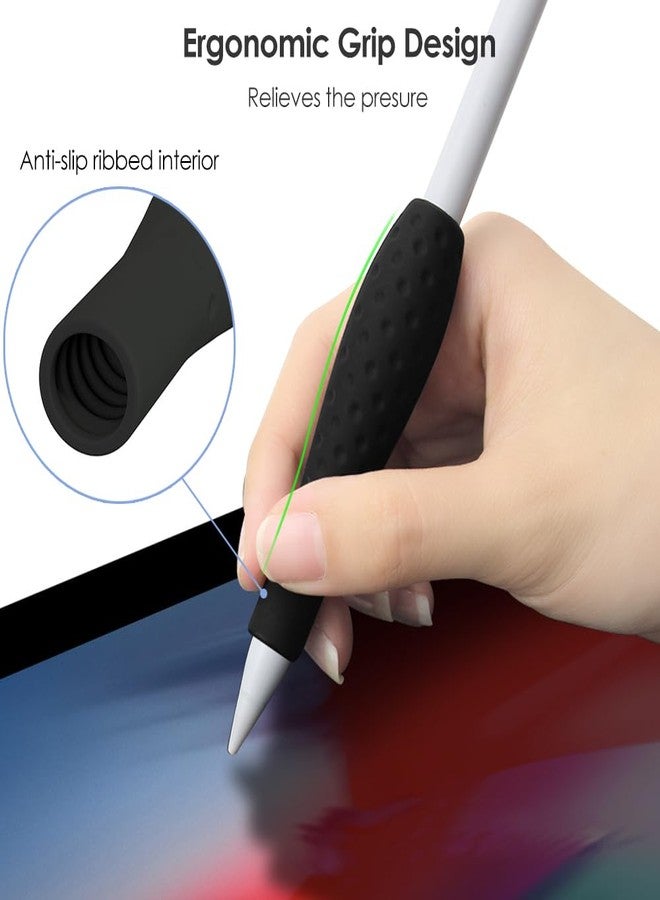 ProElife Ergonomics Grip Holder Silicone Protective Sleeve Cover for Apple Pencil 1st 2nd Generation iPad Pro 11'' 12.9'' 2021/2020/2018 Stylus Accessories Kits (Black) - Image 5