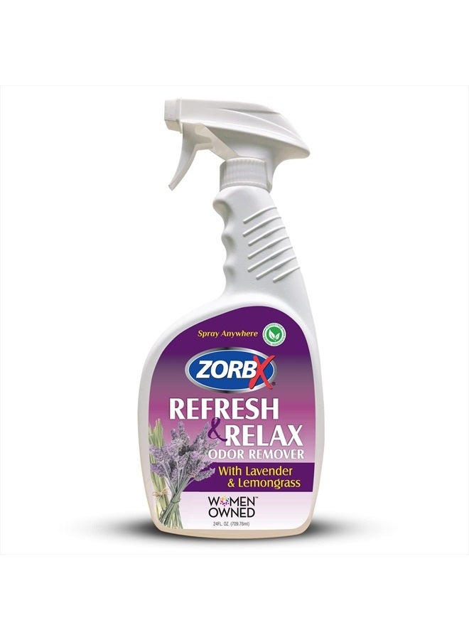 ZORBX Lavender Odor Eliminator Spray - Refresh and Relax Lavender & Lemongrass Fragrance, Strong Odor Remover and Fabric Refresher Spray | Perfect Addition to Your Cleaning Routine (24 OZ) - Image 1