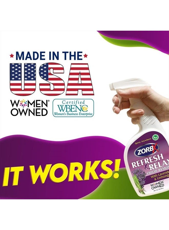 ZORBX Lavender Odor Eliminator Spray - Refresh and Relax Lavender & Lemongrass Fragrance, Strong Odor Remover and Fabric Refresher Spray | Perfect Addition to Your Cleaning Routine (24 OZ) - Image 2