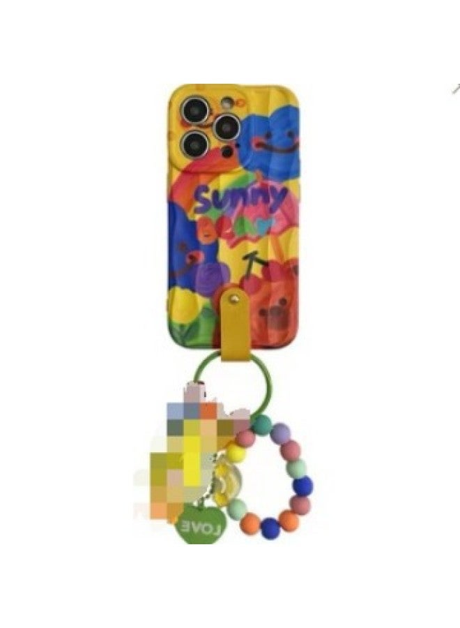 Graffiti Rainbow Flowers For Iphone16PROMAX Phone Case 14 For Iphone 15 Yellow Duck Pendant 13 Female 16-Colour:Koala Building Blocks + Blue Dog Pendant + Stars And Clouds Graffiti-qq-Applicable Model:For Iphone 15promax  - Image 2