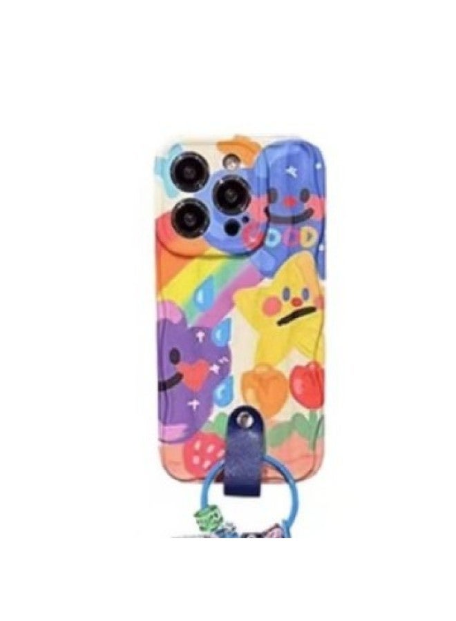 Graffiti Rainbow Flowers For Iphone16PROMAX Phone Case 14 For Iphone 15 Yellow Duck Pendant 13 Female 16-Colour:Koala Building Blocks + Blue Dog Pendant + Stars And Clouds Graffiti-qq-Applicable Model:For Iphone 15promax  - Image 3
