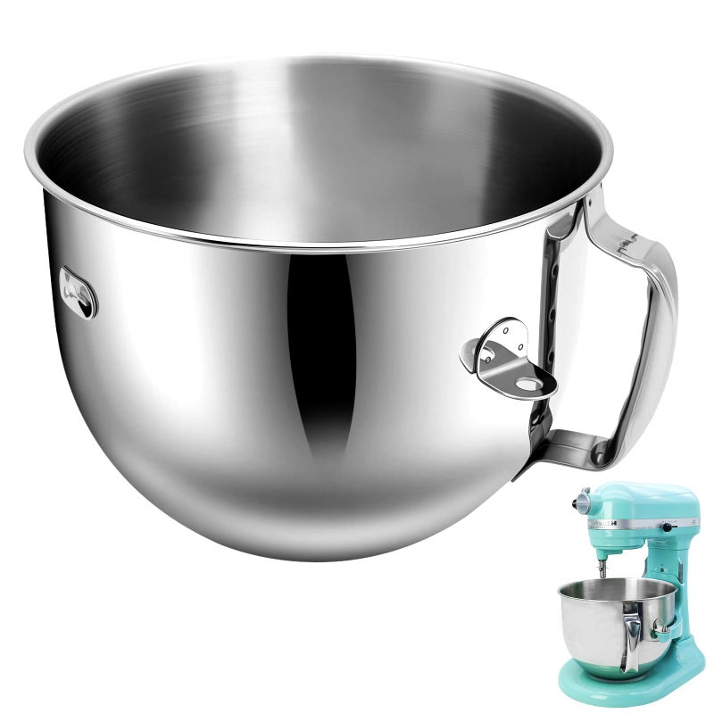 PQPO 7 Quart Stainless Steel Mixer Bowl Compatible with KitchenAid BowlLift Stand MixersDishwasher Safe Large Capacity Mixing Bowl Replacement Accessory - Image 2