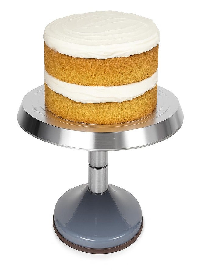 SHOAIB Detachable 12inch Cake Decorating Turntable with 1M, 2D, 2F, R11 Nozzles & 100-pcs Piping Bags 360° Rotating Metal Cake Stand Cake Piping & Frosting (Grey) - Image 5