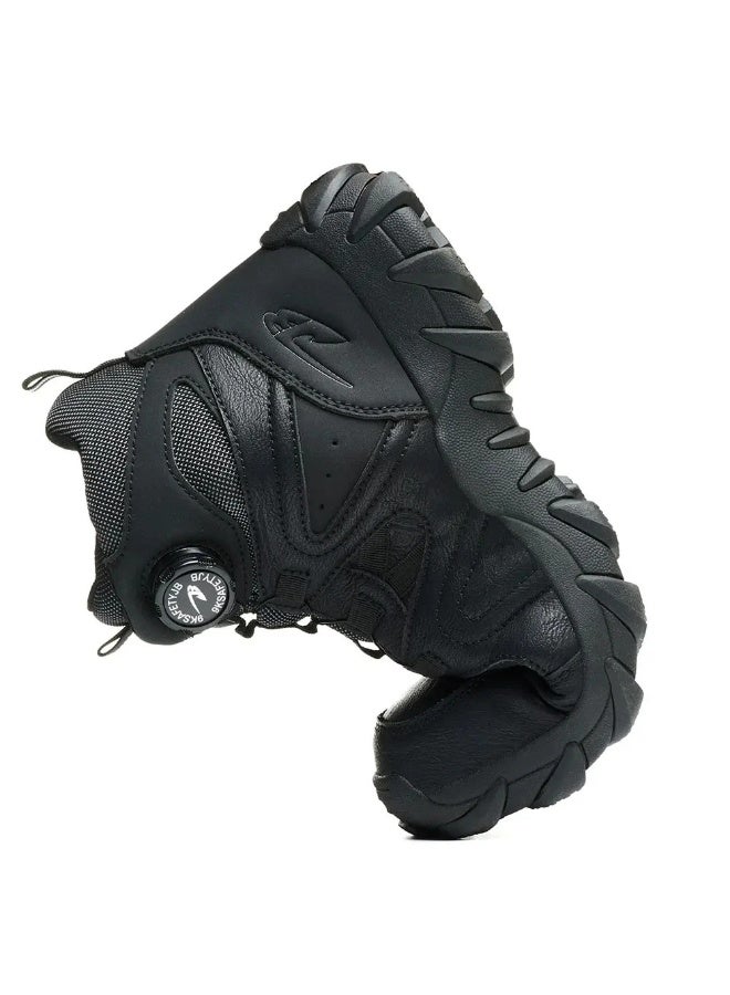 Anders High-Top Twist Lace Non-Slip Lightweight Steel Toe Boots Black - Image 2