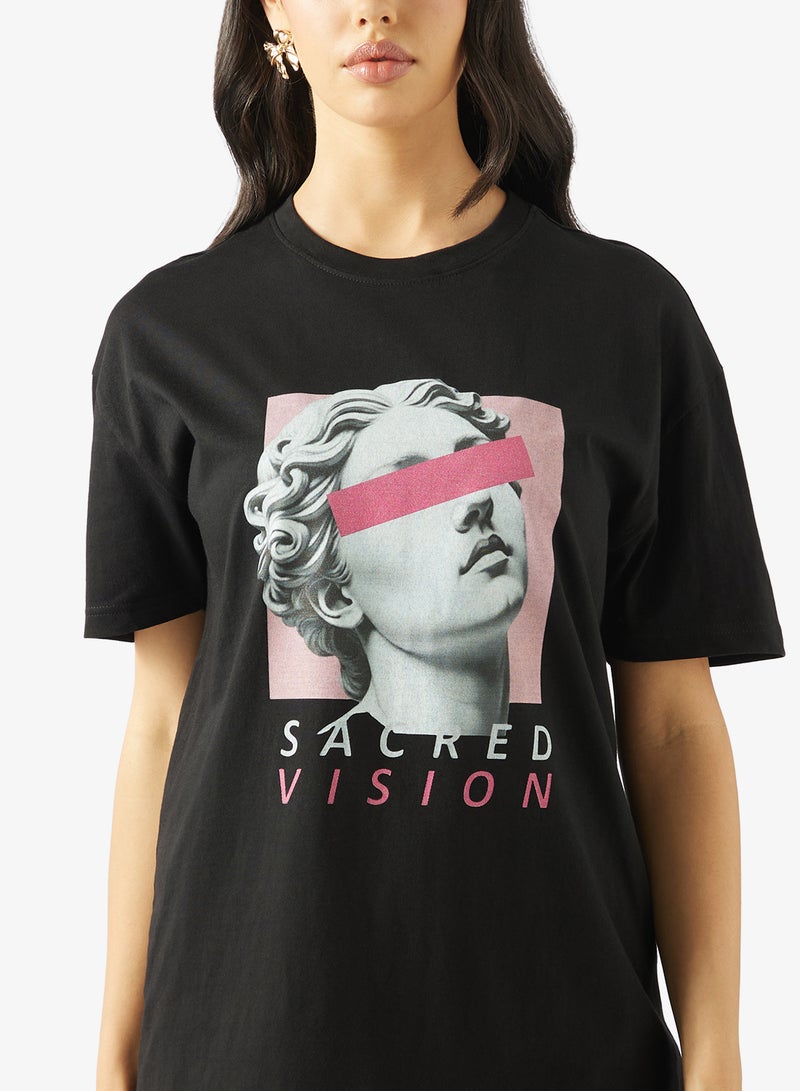 Ginger Cotton Oversize Graphic T-shirt - Image 3