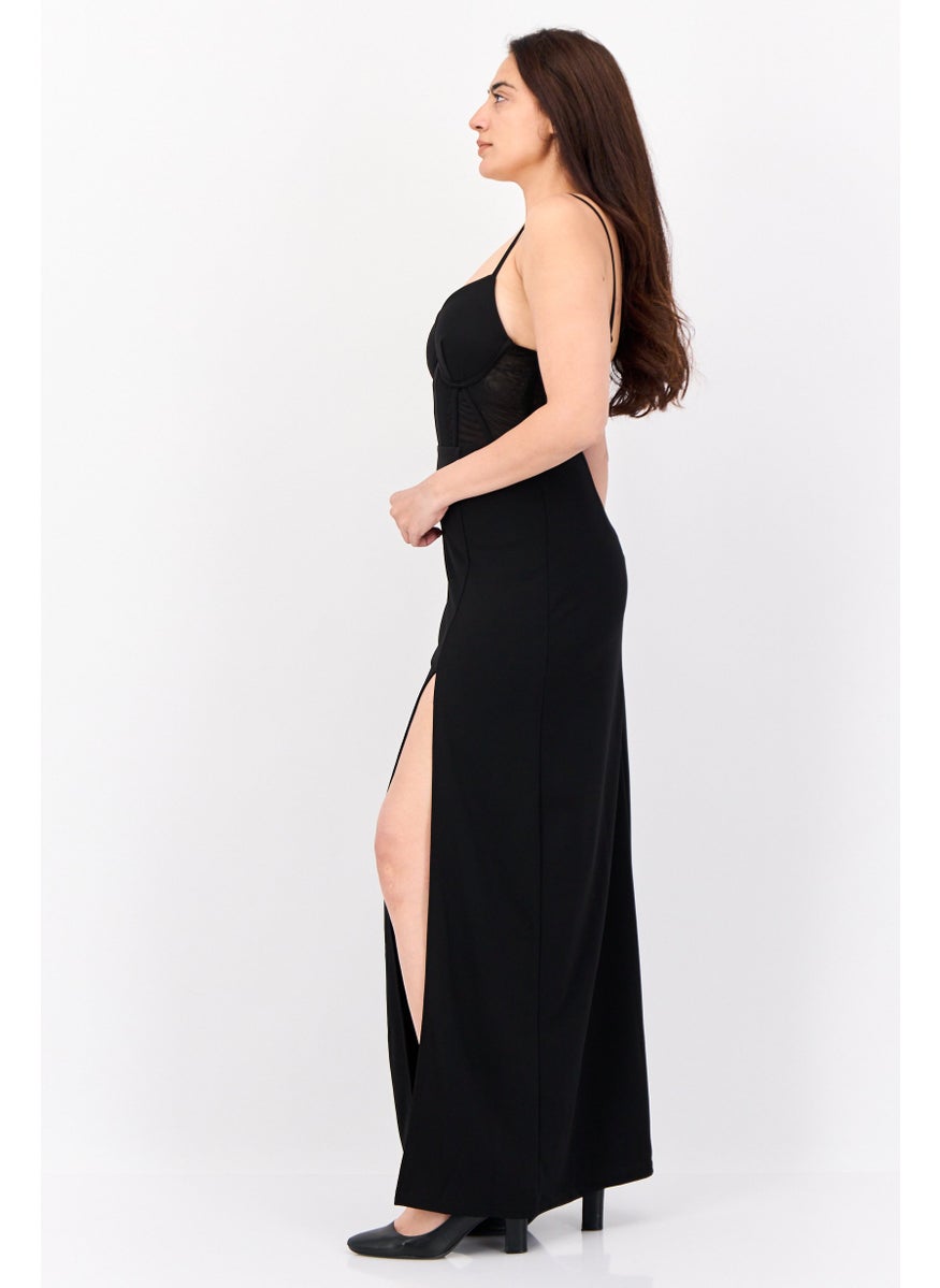 Lulus Women Solid Maxi Dress, Black  - Image 3