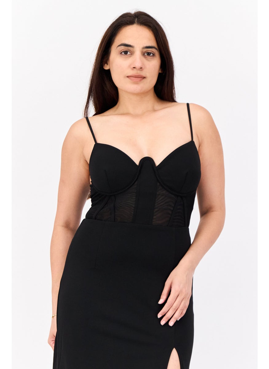 Lulus Women Solid Maxi Dress, Black  - Image 2