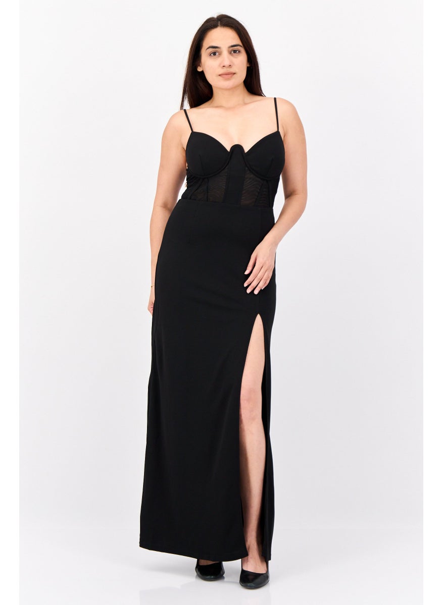 Lulus Women Solid Maxi Dress, Black  - Image 1