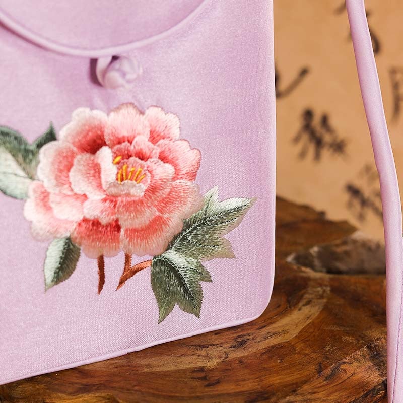 Mid-Autumn Festival Gift New Chinese Style Su Embroidery Mobile Phone Bag Embroidered Mobile Phone Bag Women'S Crossbody Small Bag Chinese Style Mobile Phone Bag - Image 3