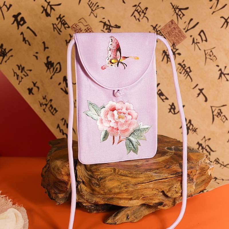 Mid-Autumn Festival Gift New Chinese Style Su Embroidery Mobile Phone Bag Embroidered Mobile Phone Bag Women'S Crossbody Small Bag Chinese Style Mobile Phone Bag - Image 2