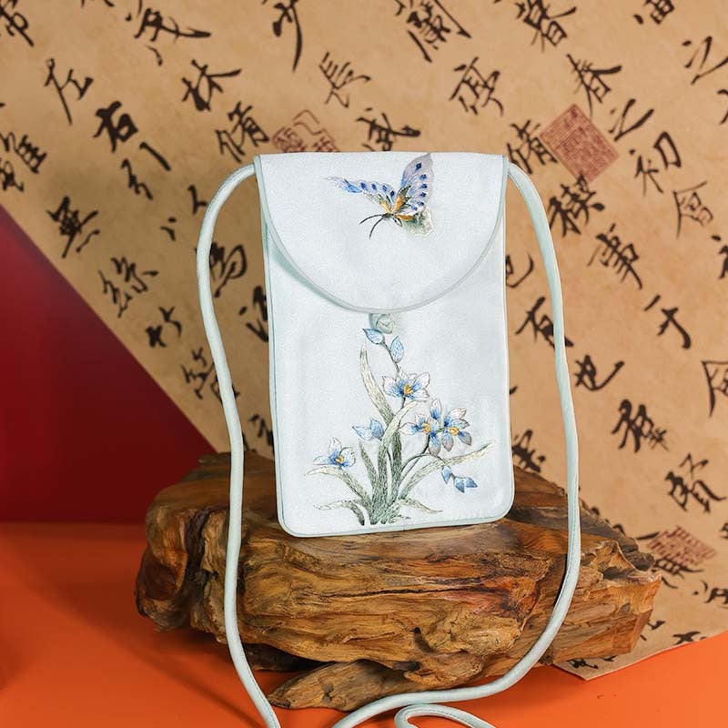 Mid-Autumn Festival Gift New Chinese Style Su Embroidery Mobile Phone Bag Embroidered Mobile Phone Bag Women'S Crossbody Small Bag Chinese Style Mobile Phone Bag - Image 1