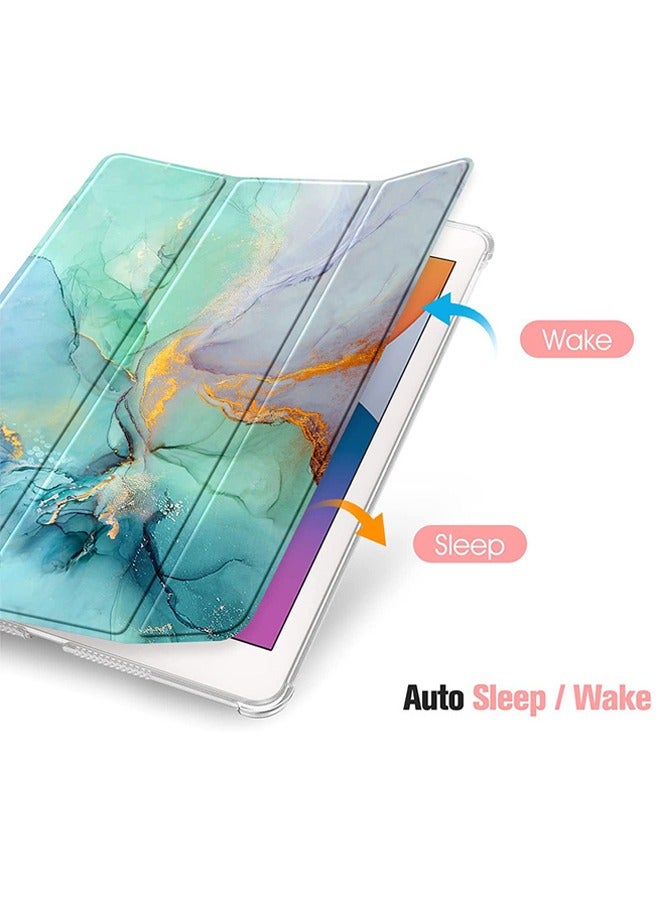هالامودو غطاء لآي باد 10.2 بوصة مع نمط الرخام الأخضر - Image 4